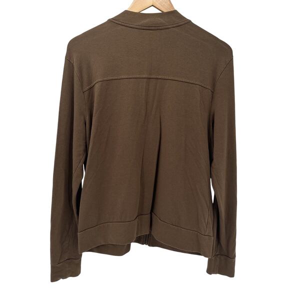 Talbots Jacket Womens Large Brown Full Zip Lightweight Long Sleeve + Pockets - Picture 4 of 7
